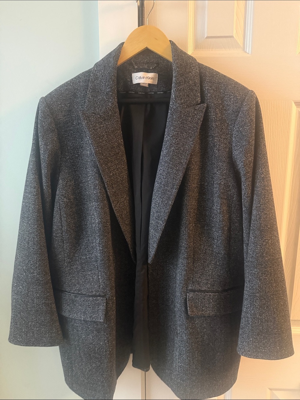 Calvin Klein Heathered Charcoal Gray Women's Blazer